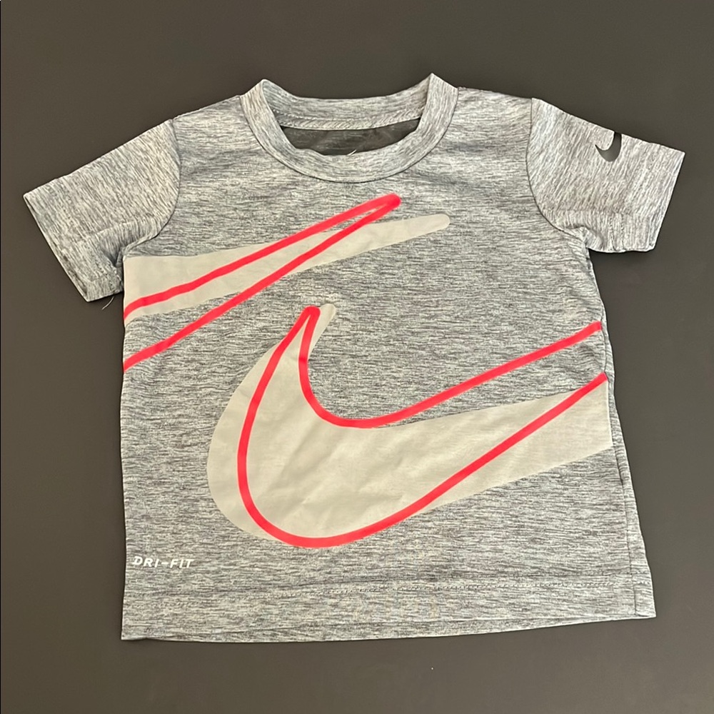 Nike Kids Gray and Red Dri-FIT T-Shirt
